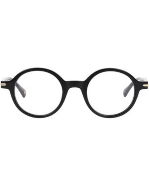 London Retro Round Acetate Eyeglasses Online - Black