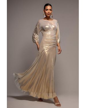 Goddiva Gravity Defying Naked Maxi Dress - Natural