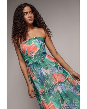 City Goddess Boobtube Printed Maxi - Blue