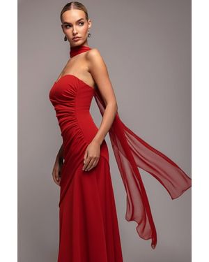 Goddiva Chiffon Scarf - Red