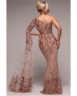 green emerald velvet dress Goddiva One Shoulder Knot Maxi Dress – Tradegala main image 0