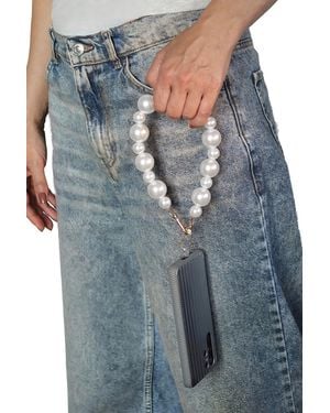 Goddiva Accessories Pearl Phone Strap - Blue