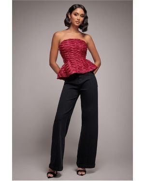 Goddiva denim Wide Leg Stretch Denim Jeans - Black