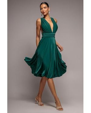 Goddiva Soft Touch Multi Way Open Back Midi Dress - Blue