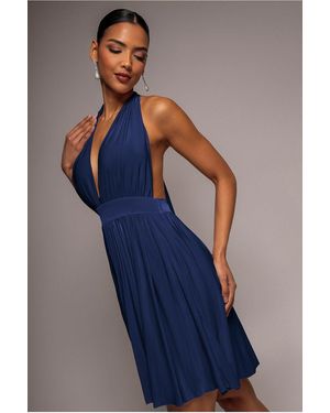 Goddiva Soft Touch Multiway Skater Mini Dress - Blue
