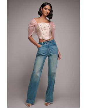 Goddiva denim Straight Leg Denim Jeans - Blue