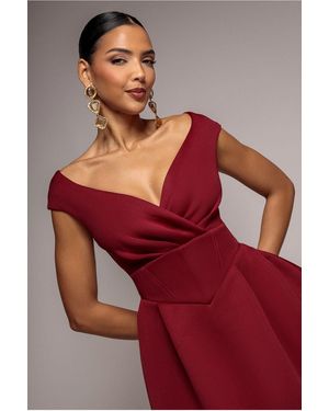 Goddiva Corset Fit & Flare Mini Dress - Red
