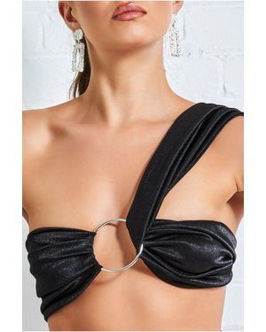 Goddiva Ring Detail Bralette - Black