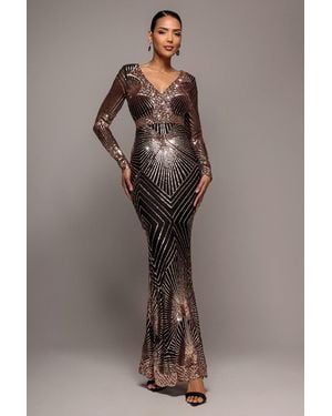 Goddiva Starburst Sequin Maxi - Multicolour