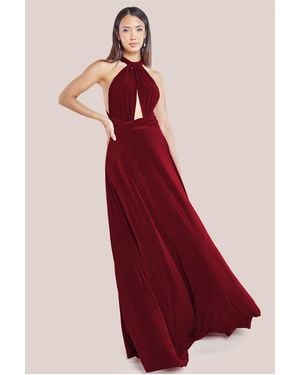 Goddiva Multiway Tie-Up Maxi Dress - Red