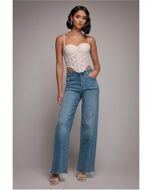 Goddiva denim Straight Leg Stretch Denim Jeans - Blue
