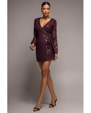 Goddiva Wrap Over Sequin Mini Dress - Multicolour