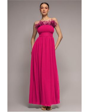 Goddiva Bridesmaids Chiffon Maxi Dress - Pink
