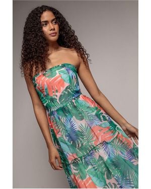 City Goddess Boobtube Printed Maxi - Blue