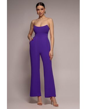 Goddiva Bandeau Scuba Jumpsuit - Purple