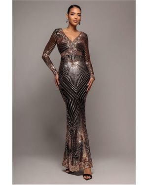 Goddiva Starburst Sequin Maxi - Multicolor