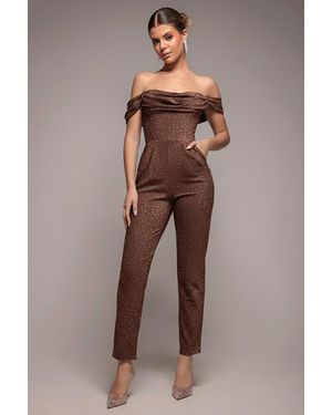 Goddiva Lurex Cowl Neck Jumpsuit - Multicolour
