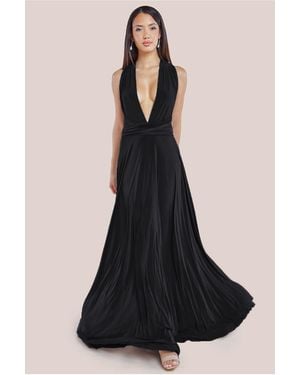 Goddiva Multiway Tie-Up Maxi Dress - Black
