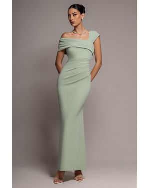 Goddiva One Shoulder Evening Maxi Dress in Green | Lyst UK