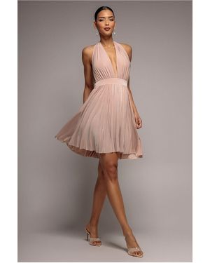Goddiva Soft Touch Multiway Skater Mini Dress - Brown