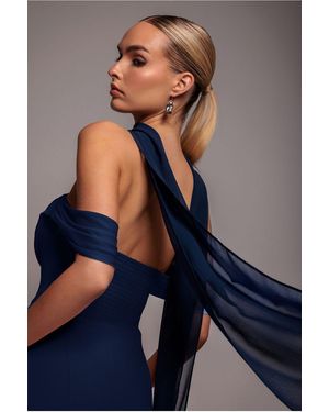 Goddiva Chiffon Scarf - Blue