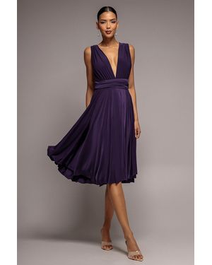 Goddiva Soft Touch Multi Way Open Back Midi Dress - Purple