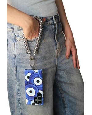 Goddiva Accessories Metal Beaded Phone Strap - Gray
