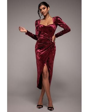 Goddiva Flared Hem Ice Velvet Midi
