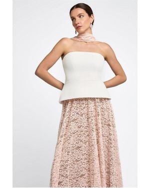 Goddiva Floral Lace Scarf - Natural