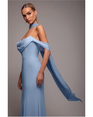Goddiva Chiffon Scarf - Blue