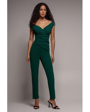 Goddiva Bardot Scuba Jumpsuit - Multicolor