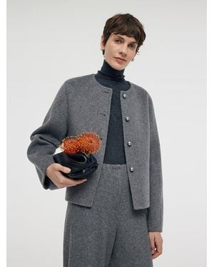 GOELIA Alpaca Wool Double-Faced Jacket - Blue