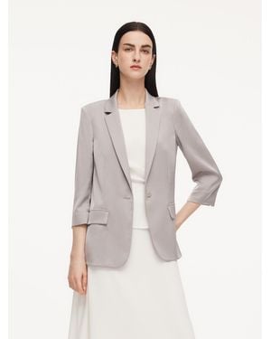 GOELIA 22Mm Mulberry Silk Blazer - Gray