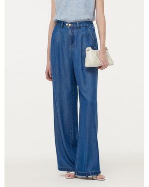 GOELIA 100% Tencel Denim Elastic Waist Jeans - Blue