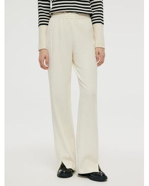 GOELIA Cotton Knit Slit Pants - White