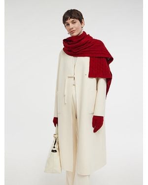 GOELIA Wool Cashmere V-Neck Overcoat - Red