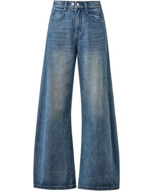 GOELIA [Preview] 100% Cotton Denim Curved Leg Jeans - Blue