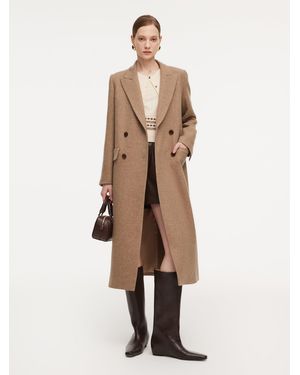 GOELIA Washable Wool Cashmere Blend Overcoat - Natural