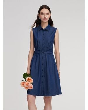 GOELIA Denim A-Line Sleeveless Mini Dress - Blue
