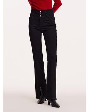 GOELIA High-Waisted Slight Flared Jeans - Blue