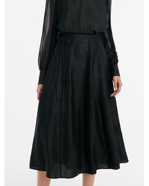 GOELIA 18 Momme Xiang Yun Silk Skirt - Black