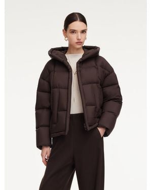 GOELIA Lightweight Water-Repellent Hooded Goose Down Jacket - Brown
