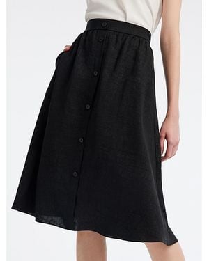 GOELIA Xiang Yun Silk Knee-Length Skirt - Black