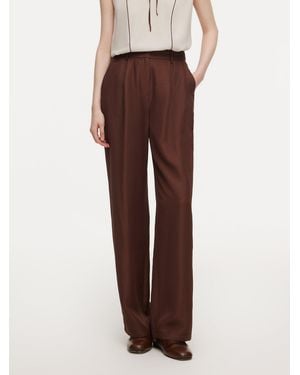 GOELIA Tencel Acetate Linen Blend Pants - Brown