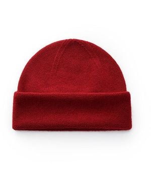 GOELIA 100% Cashmere Knit Beanie - Red