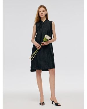 GOELIA 18 Momme Xiang Yun Silk Qipao Midi Dress - Black