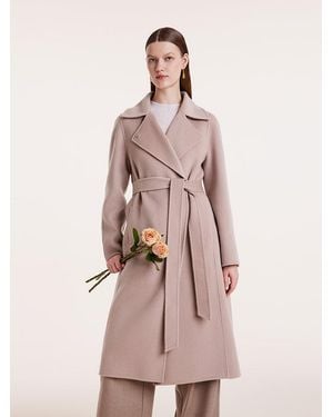 GOELIA Pure Cashmere Straight Lapel Coat - Pink