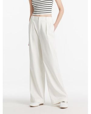 GOELIA Oil-Resistant Wide Leg Full Length Jeans - White