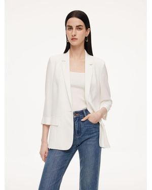 GOELIA Acetate Blend Slim Fit Blazer - White