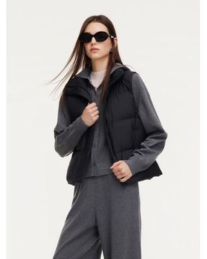 GOELIA Stand Collar Zip-Up Goose Down Vest - Blue